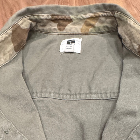 Insight Olive Green Utility Shirt Jacket  L / Women’s XL Camo Trim Patch Elbows - Picture 7 of 14